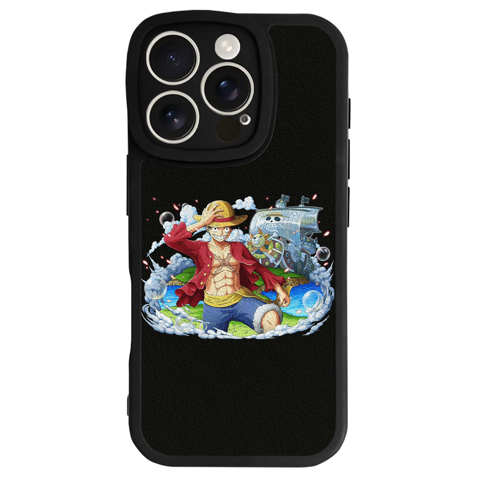 （画像用） ワンピース モンキー・D・ルフィ ONE PIECE Monkey D. Luffy 【iPhone 16シリーズ対応】シリコンスマホケース（レザー調） 材質：シリコン